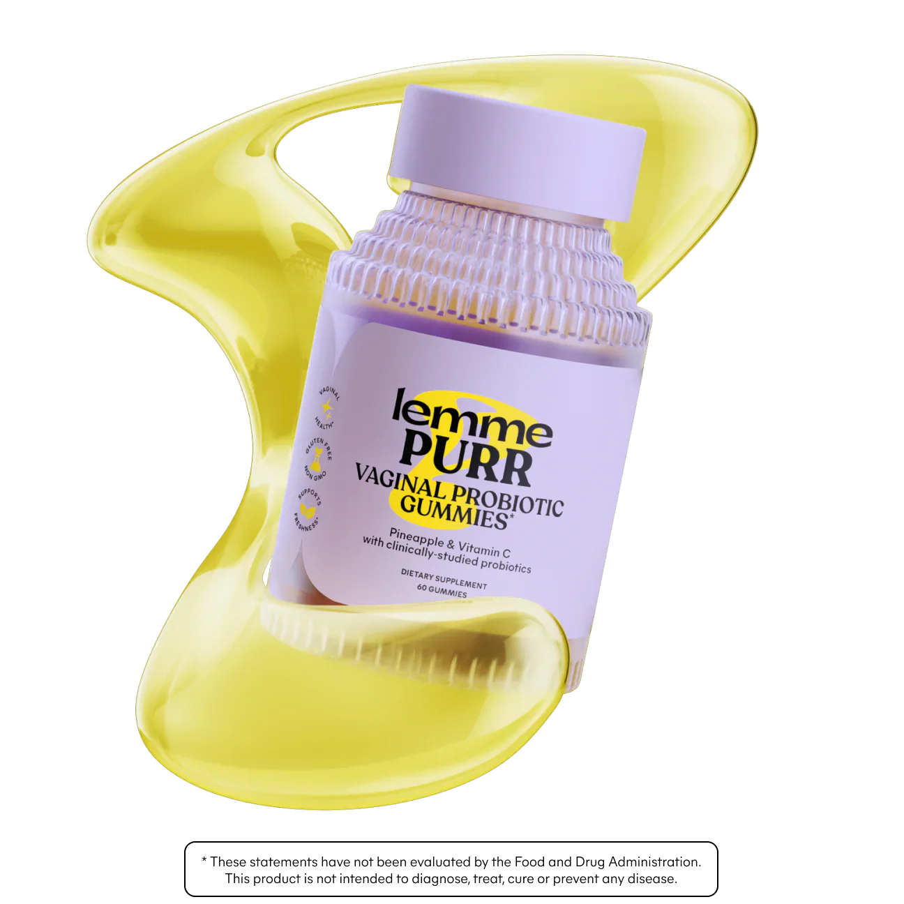 Lemme Purr Vaginal Probiotic Gummies for Women – Pineapple & Vitamin C