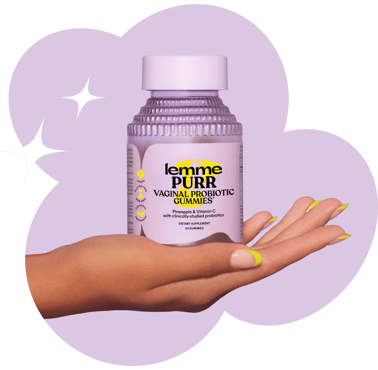 Lemme Purr Vaginal Probiotic Gummies for Women – Pineapple & Vitamin C