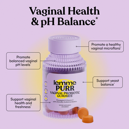 Lemme Purr Vaginal Probiotic Gummies for Women – Pineapple & Vitamin C