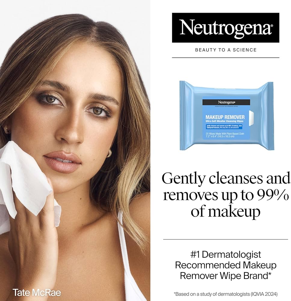 Neutrogena Micellar Alcohol-Free Makeup Remover Cleansing Wipes – Twin Pack