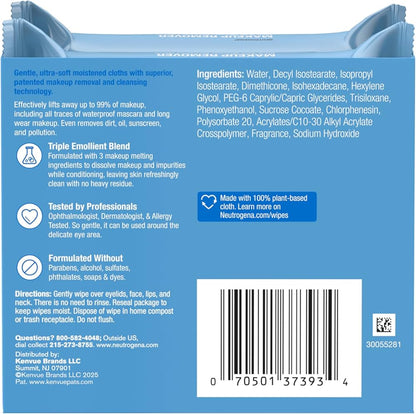 Neutrogena Micellar Alcohol-Free Makeup Remover Cleansing Wipes – Twin Pack
