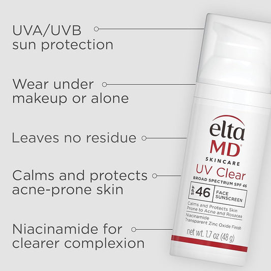 EltaMD UV Clear Mineral Zinc Oxide & Niacinamide SPF 46 Face Sunscreen