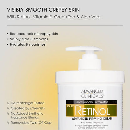 Advanced Clinicals Retinol Firming Body Lotion & Face Moisturizer