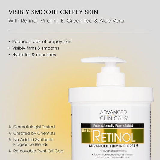 Advanced Clinicals Retinol Firming Body Lotion & Face Moisturizer