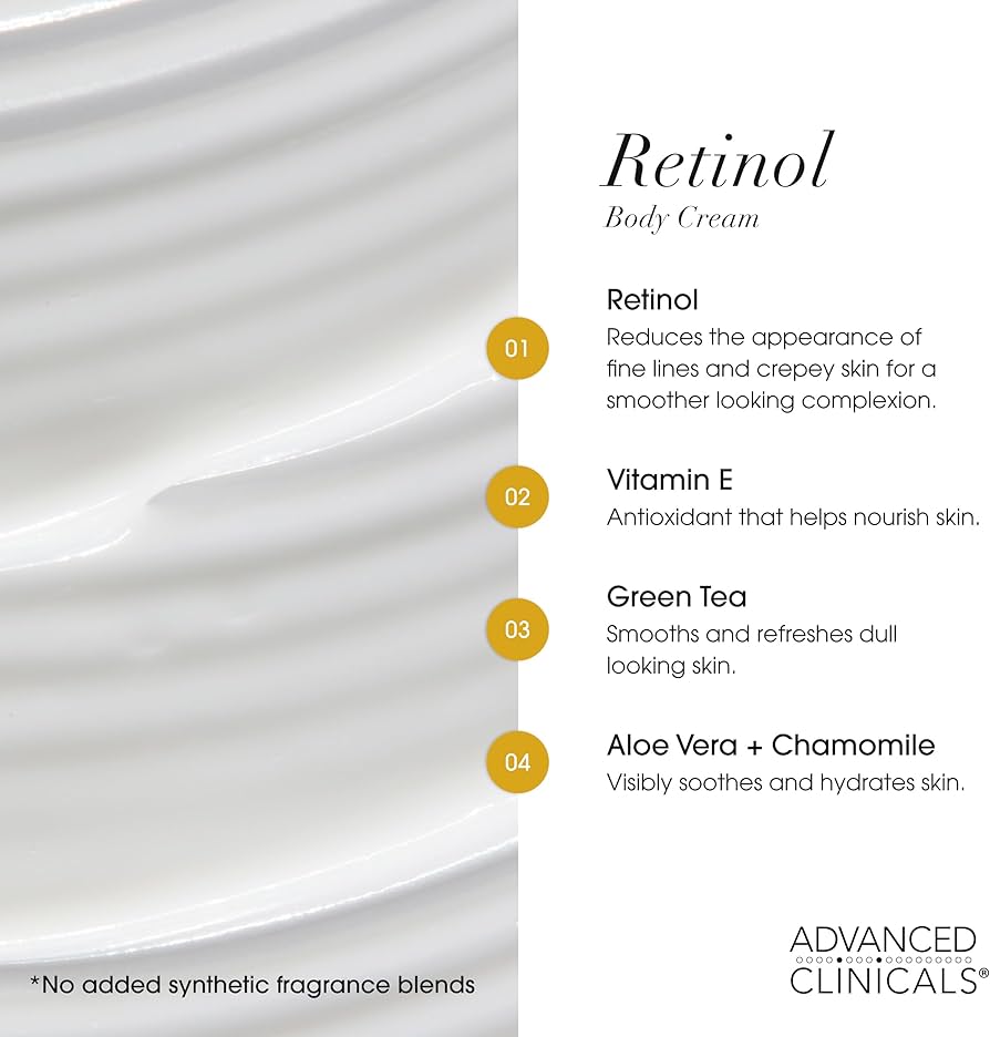 Advanced Clinicals Retinol Firming Body Lotion & Face Moisturizer
