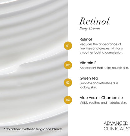 Advanced Clinicals Retinol Firming Body Lotion & Face Moisturizer