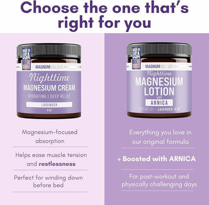 Magnum Solace Nighttime Magnesium & Arnica Relaxing Body Lotion