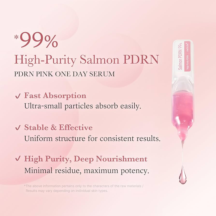 Medicube Salmon DNA PDRN 99% Purity Pink One Day Ampoule Serum
