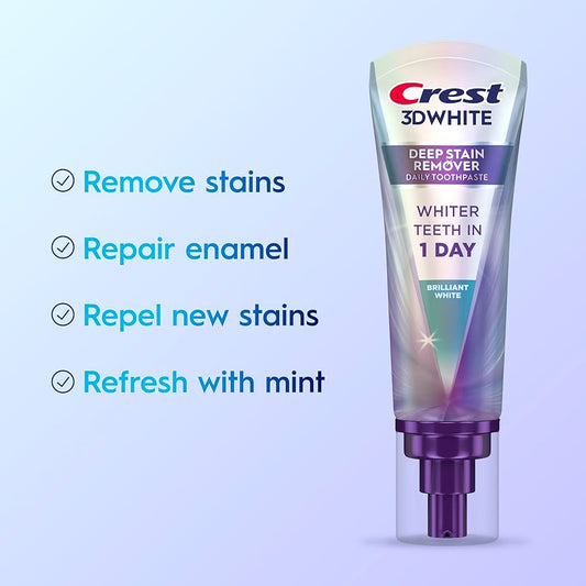 Crest 3DWhite Brilliance Deep Stain Remover Brilliant White Toothpaste - 2 Pack