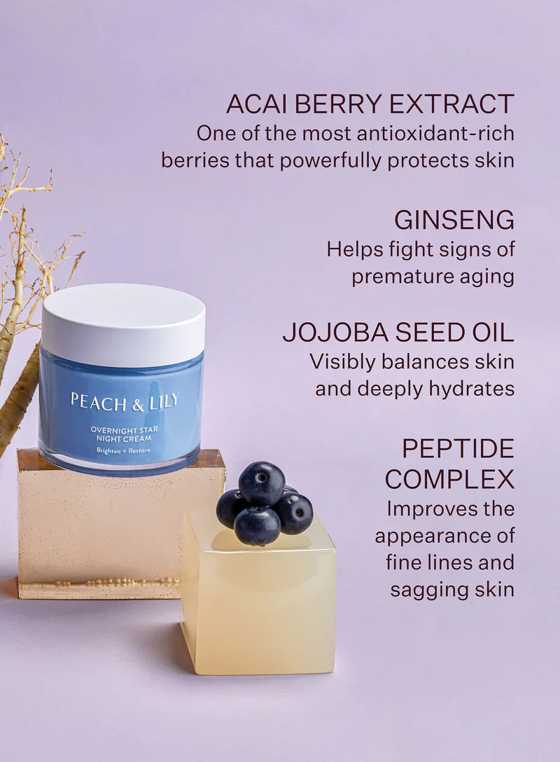 Peach & Lily Overnight Star Acai, Ginseng & Peptide Night Cream