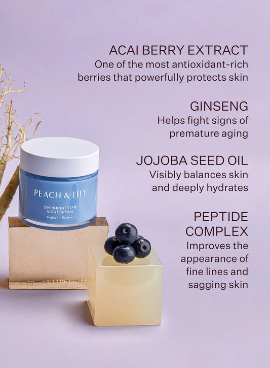 Peach & Lily Overnight Star Acai, Ginseng & Peptide Night Cream
