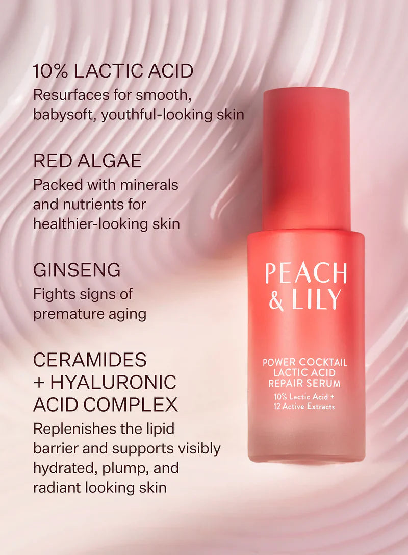 Peach & Lily Power Cocktail Lactic Acid Resurfacing Repair Serum