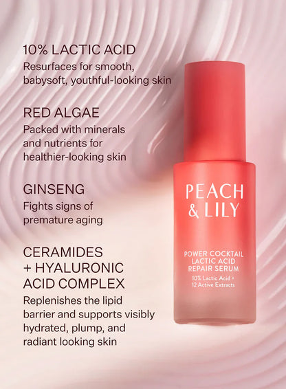 Peach & Lily Power Cocktail Lactic Acid Resurfacing Repair Serum
