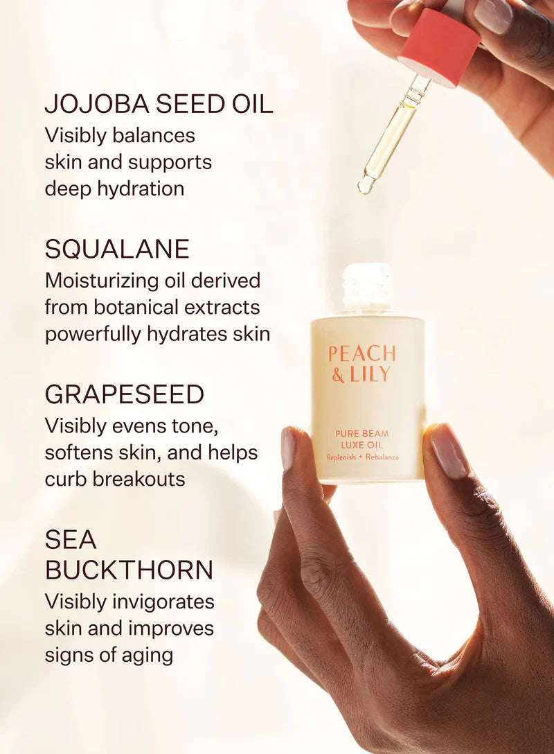 Peach & Lily Pure Beam Cold-Pressed Grapeseed, Jojoba & Sea Buckthorn Luxe Oil