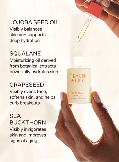 Peach & Lily Pure Beam Cold-Pressed Grapeseed, Jojoba & Sea Buckthorn Luxe Oil