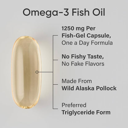 Sports Research Triple Strength Omega-3 Fish Oil 1250mg (Wild Alaska Pollock)
