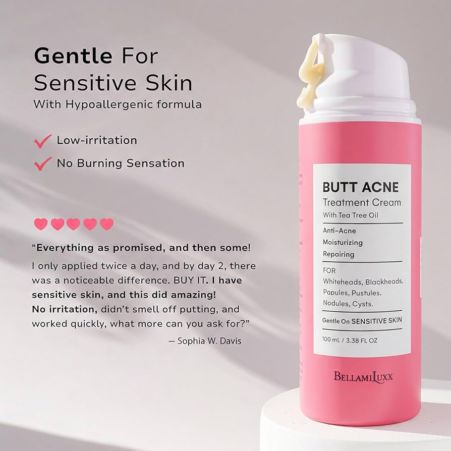 BellamiLuxx Butt & Body Acne Clearing Cream with Salicylic Acid