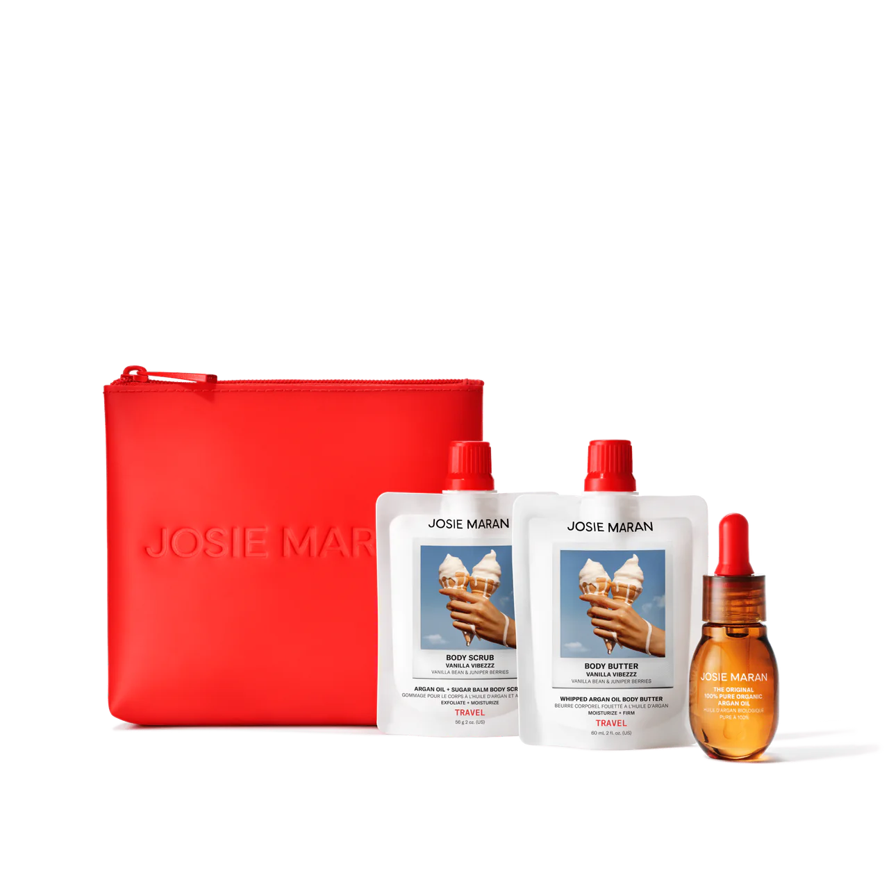 Josie Maran Vanilla Vibezzz Mini Bestsellers Argan Oil Kit