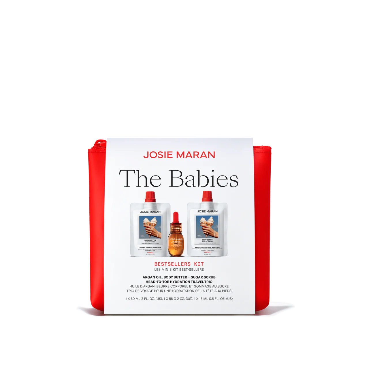 Josie Maran Vanilla Vibezzz Mini Bestsellers Argan Oil Kit