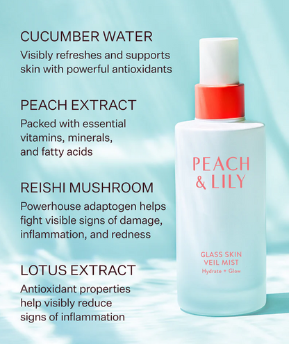 Peach & Lily Glass Skin Veil Hydrating Dewy Makeup Setting Mist